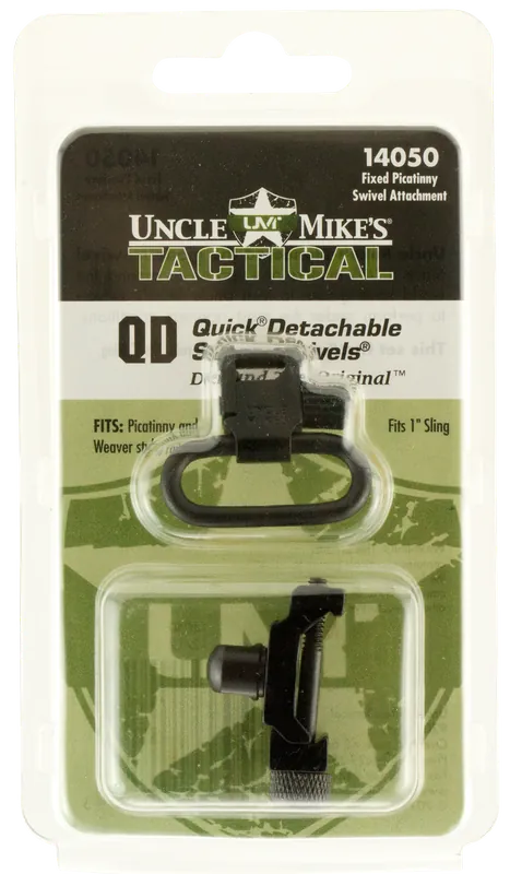 Uncle Mike's 14050 Quick Detach Super Swivel with Fixed Picatinny Attachment, Blued 1" Loop