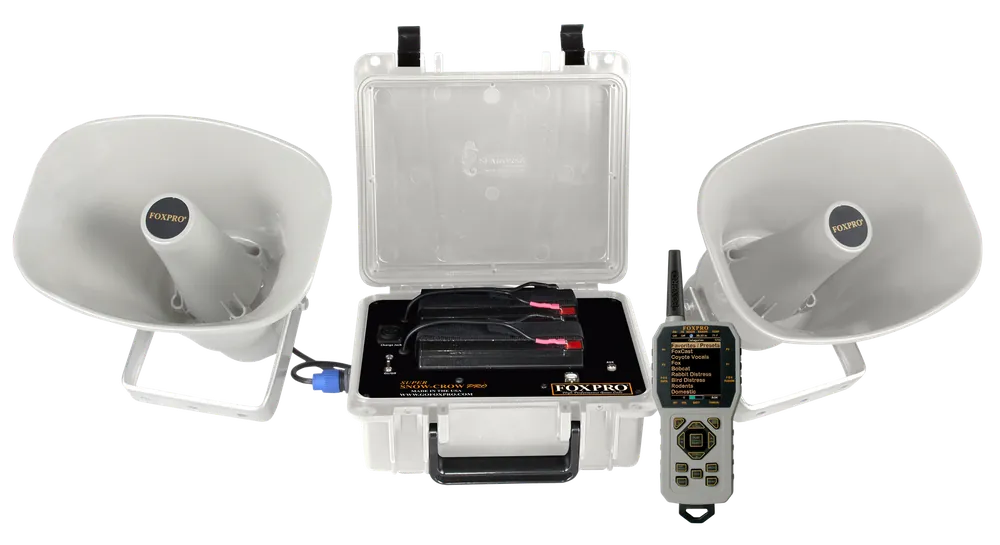 Foxpro SSCPW Super Snow-Crow Pro with TX1000 Transmitter - White ABS Polymer for Crow, Predator, and Snow Goose Attraction