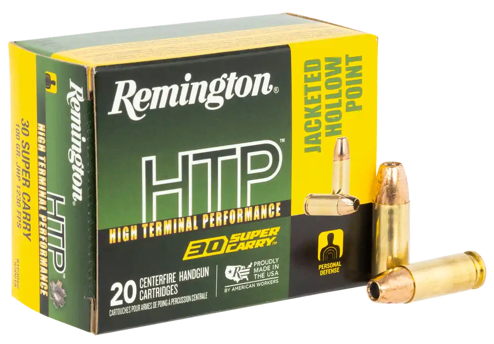 Remington HTP 30 Super Carry 100gr JHP Ammo - 20 Rounds per Box