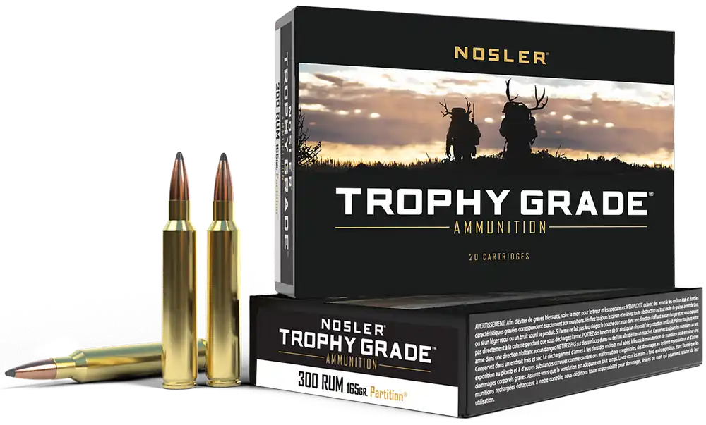 Nosler 60064 Trophy Grade 300RUM 165gr Spitzer Partition Ammo 20/Box