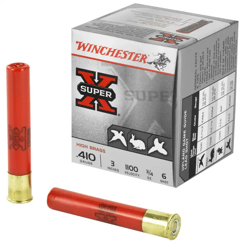 Winchester Super-X 410 Gauge 3" #6 Shot, 25 Rounds per Box, 250 Rounds per Case