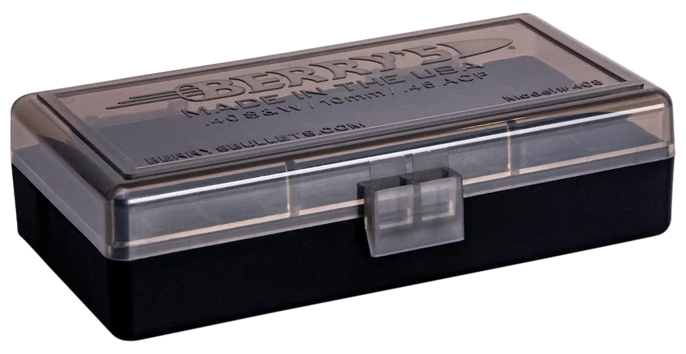 Berry's 13897 50-Round Ammo Box for 40S&W/45ACP - Smoke/Black Polypropylene