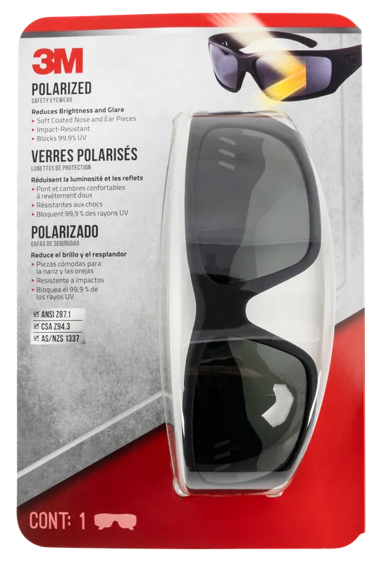 Peltor 90214H1VDC Adult Safety Glasses with Black Lens and Frame