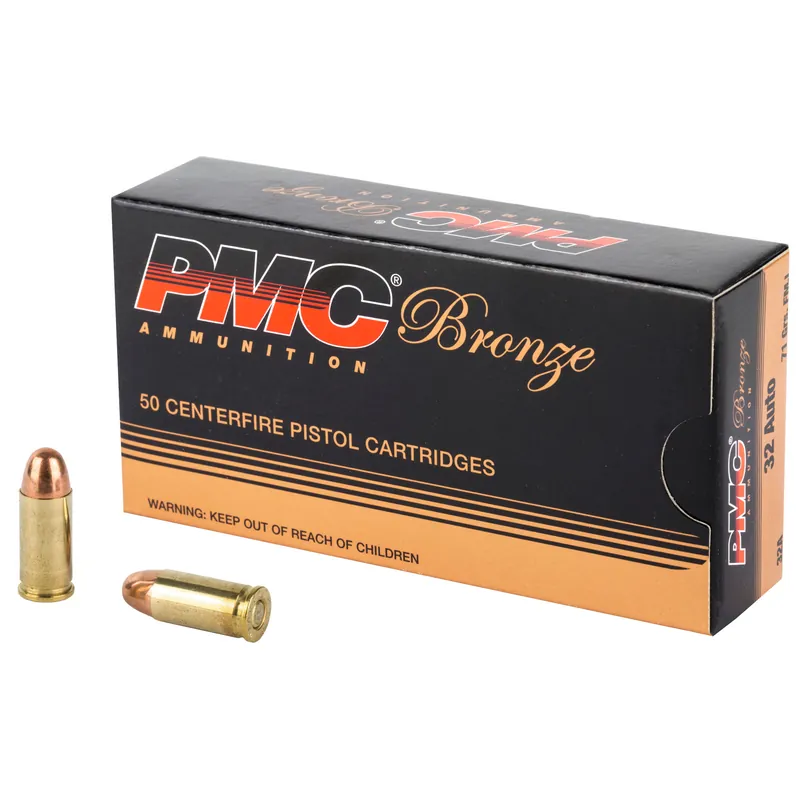 PMC Bronze 32 ACP 71 Grain FMJ Ammunition - 50 Rounds/1000 Rounds