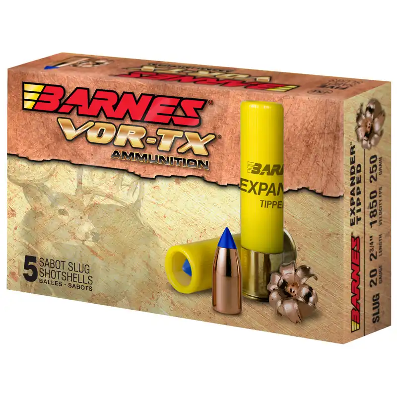 Barnes VOR-TX 20 Gauge 2.75" 250 Grain Ammunition - 5 Rounds per Box, 100 Boxes per Case