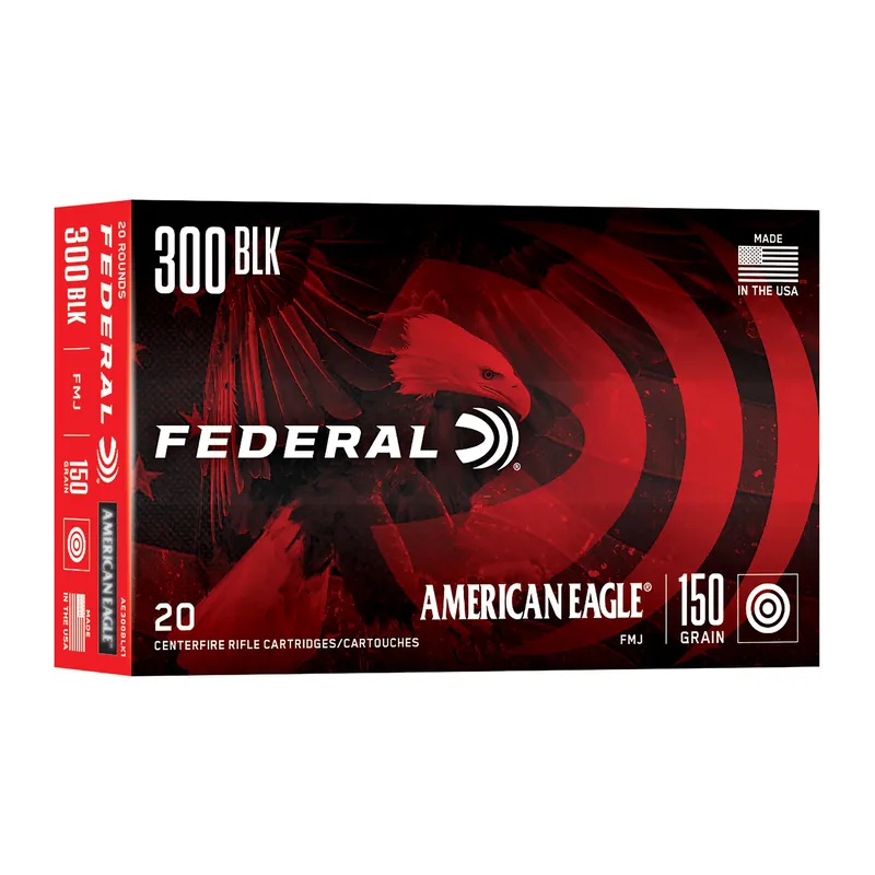 Federal American Eagle .300 Blackout 150 Grain FMJ - 20 Rounds/500 Rounds