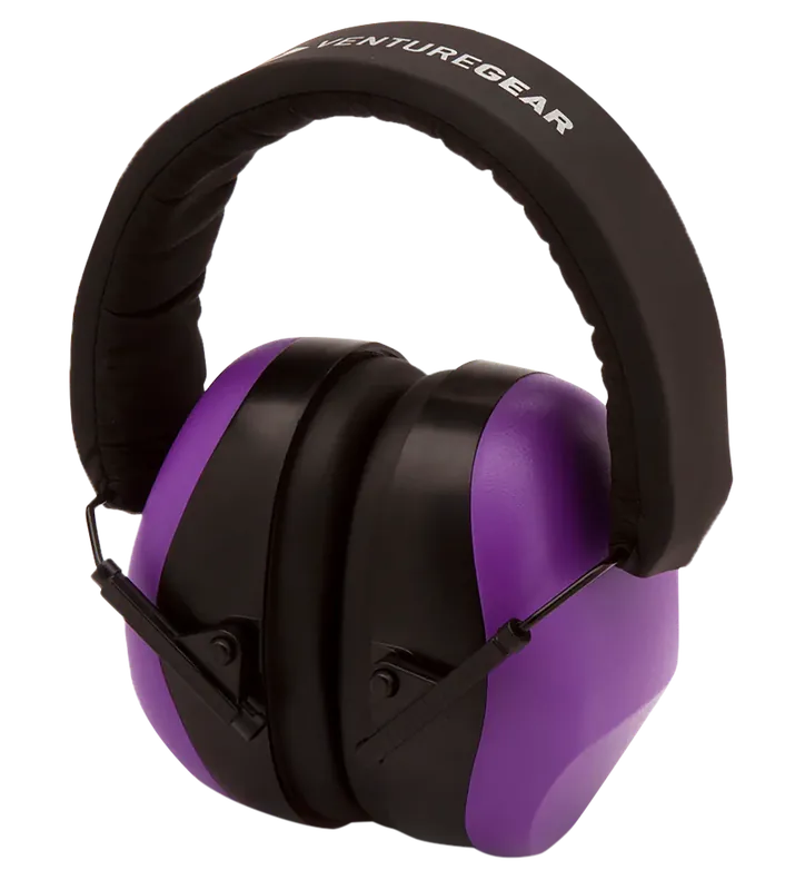 Pyramex Venture Gear V80 Ear Muffs, 26-32 dB, Over-the-Head, Purple/Black, Adult Size, 1 Pair