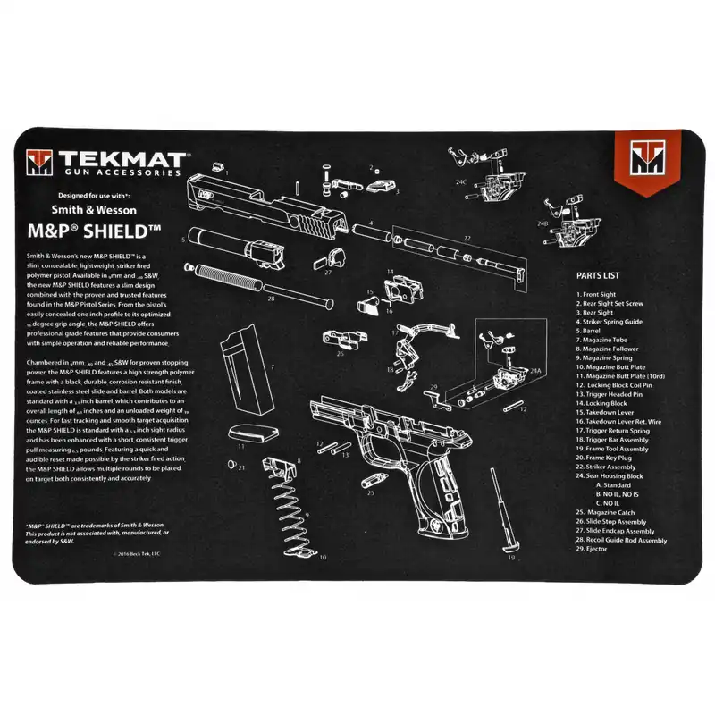 TEKMAT Pistol Mat for S&W M&P Shield - Black