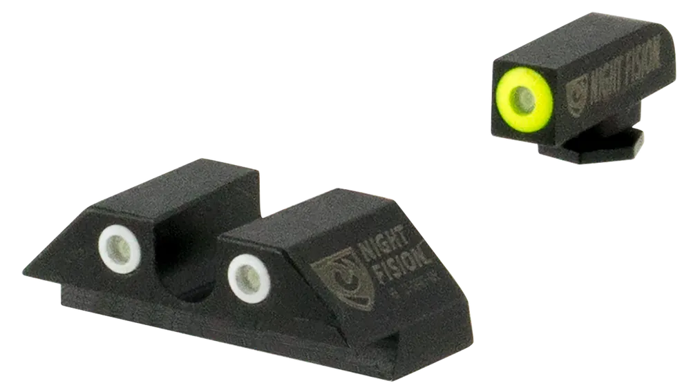 Night Fision Tritium Night Sights for Glock 42/43/43X - Green/Yellow Front, Green/White Rear