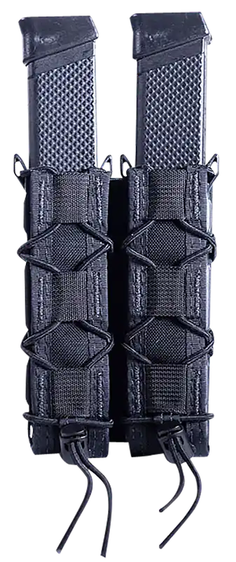 High Speed Gear TACO Double Extended Mag Pouch, Black Nylon, MOLLE & 2" Belt Compatible
