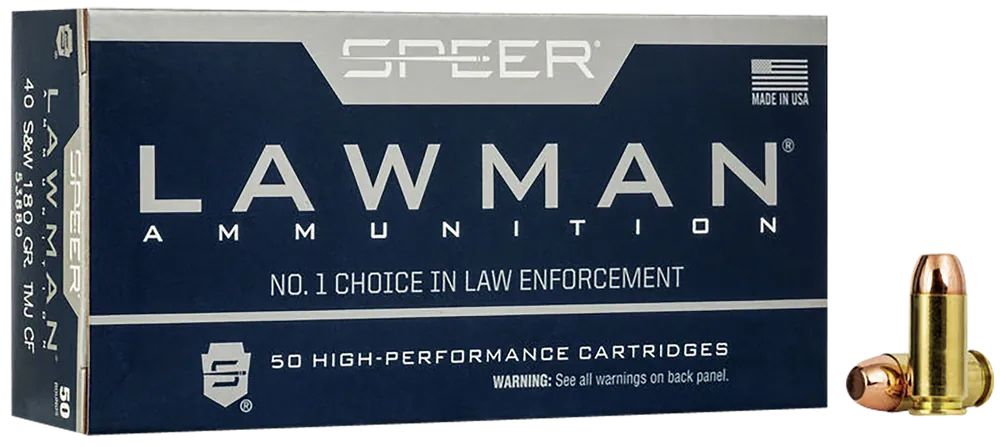 Speer Lawman 40S&W 180gr TMJ Clean-Fire Ammo - 50 Rounds/Box
