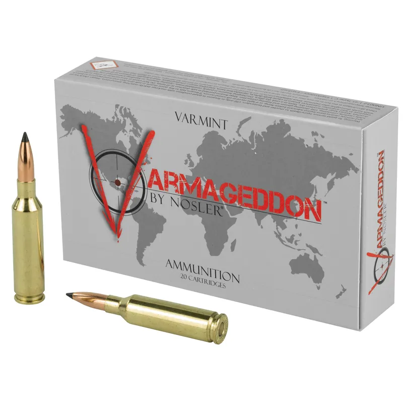 Nosler Varmageddon 6mm Creedmoor 70 Grain Flat Base Tipped Ammunition - 20 Rounds/200 Rounds