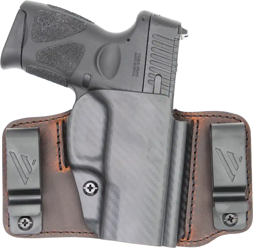 Versacarry INS201G43 Insurgent Deluxe IWB/OWB Holster for Glock 43 - Right Hand, Brown Polymer Belt Clip