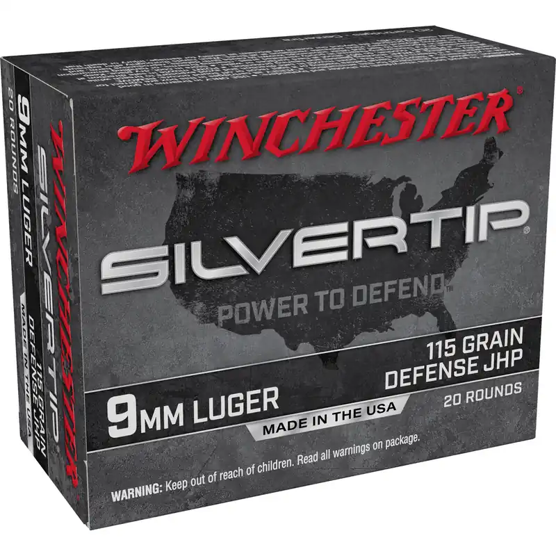 Winchester Silvertip 9mm 115 Grain Hollow Point Ammunition - 20 Rounds/200 Rounds