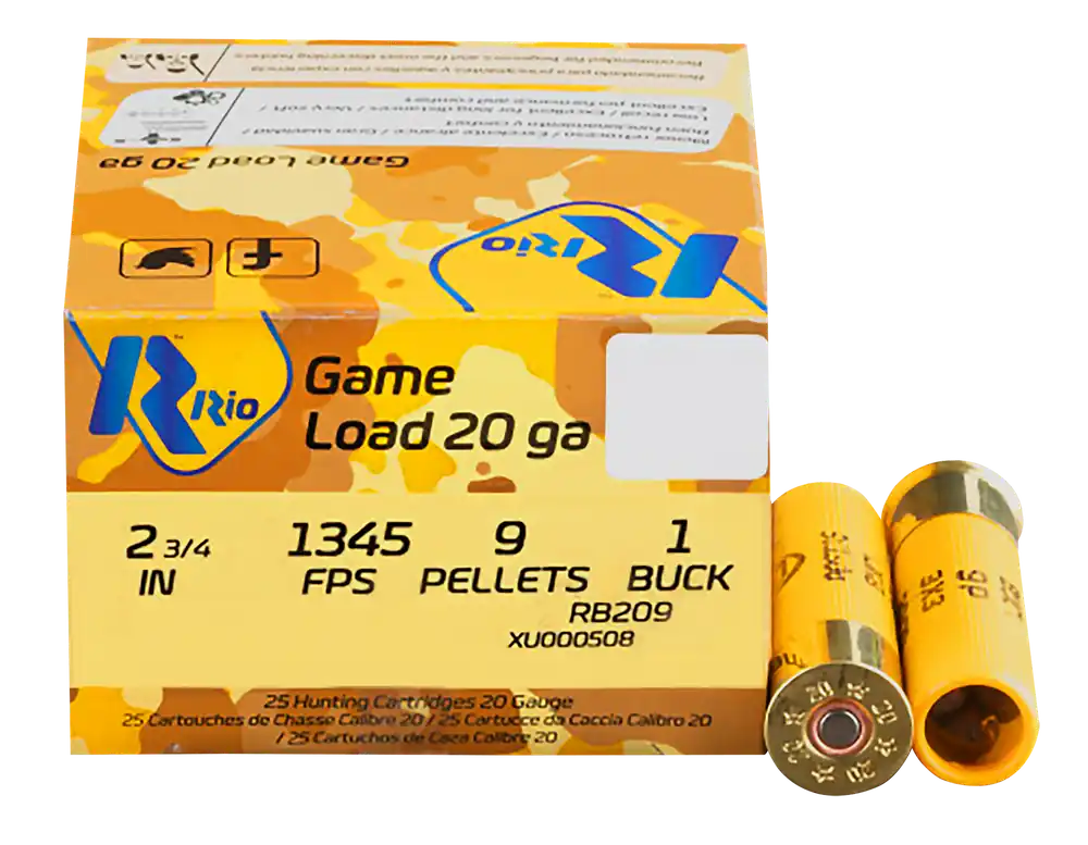 Rio Ammunition RB209 20 Gauge Buckshot - 25 Rounds per Box