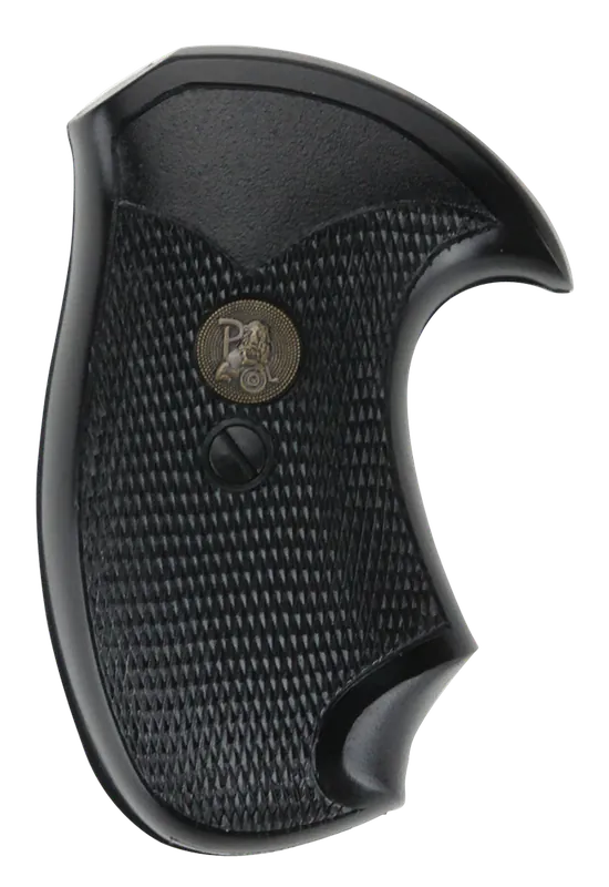 Pachmayr 02523 Compact Checkered Black Rubber Grip for Charter Arms