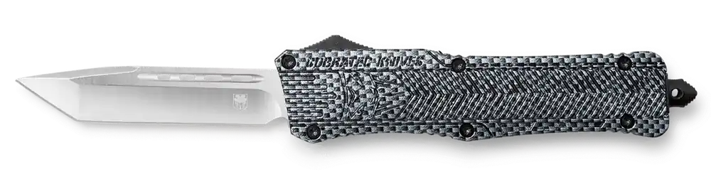 CobraTec CTK-1 Large OTF Tanto Knife with D2 Steel Blade and Carbon Fiber Handle