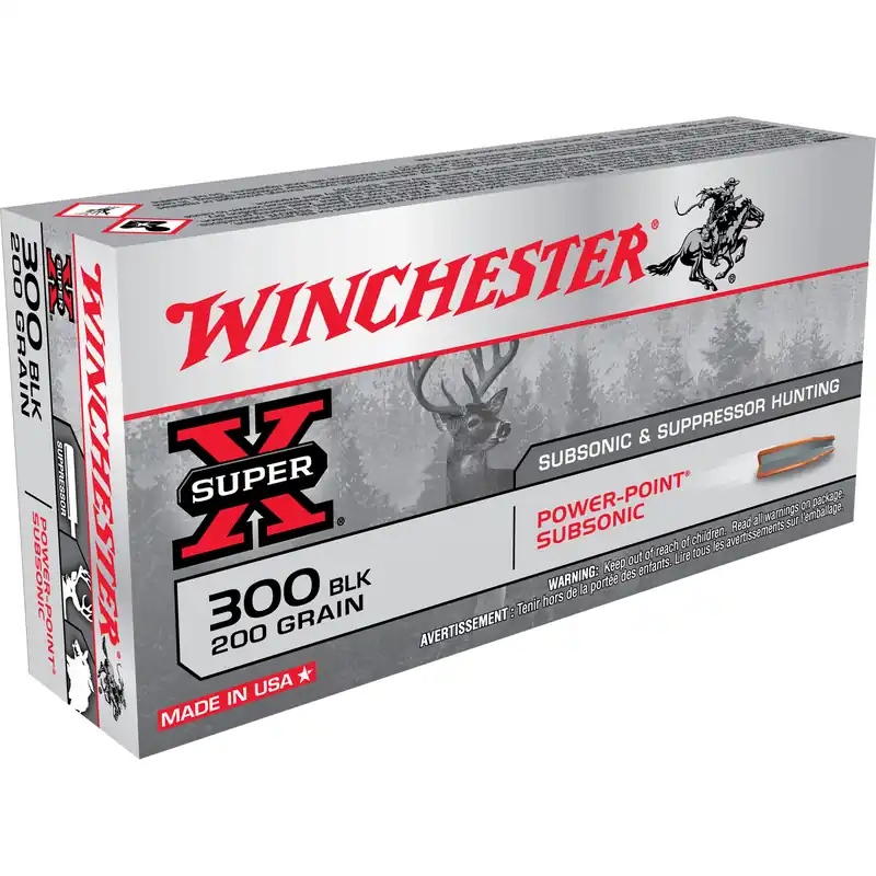 Winchester Power Point 300 Blackout 200 Grain Subsonic 20 Rounds/200 Rounds