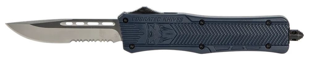 CobraTec CTK-1 Medium OTF Knife with D2 Steel Blade and NYPD Blue Handle