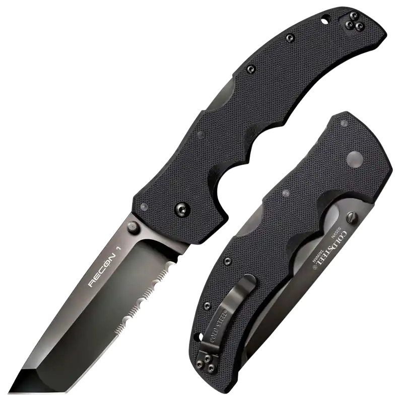 Cold Steel Recon 1 Folding Knife with Part Serrated S35VN Blade and G10 Handle