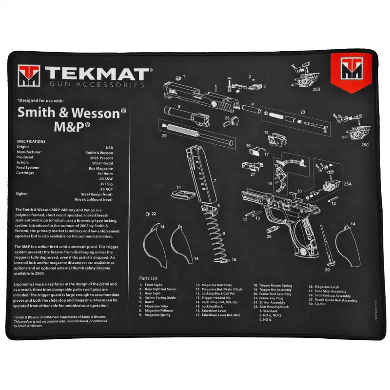 TEKMAT Ultra Pistol Mat for S&W M&P - Black