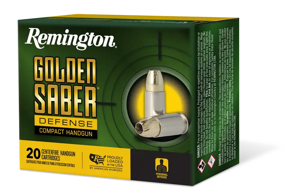 Remington Golden Saber Defense 380ACP 102gr JHP Ammo - 20/Box