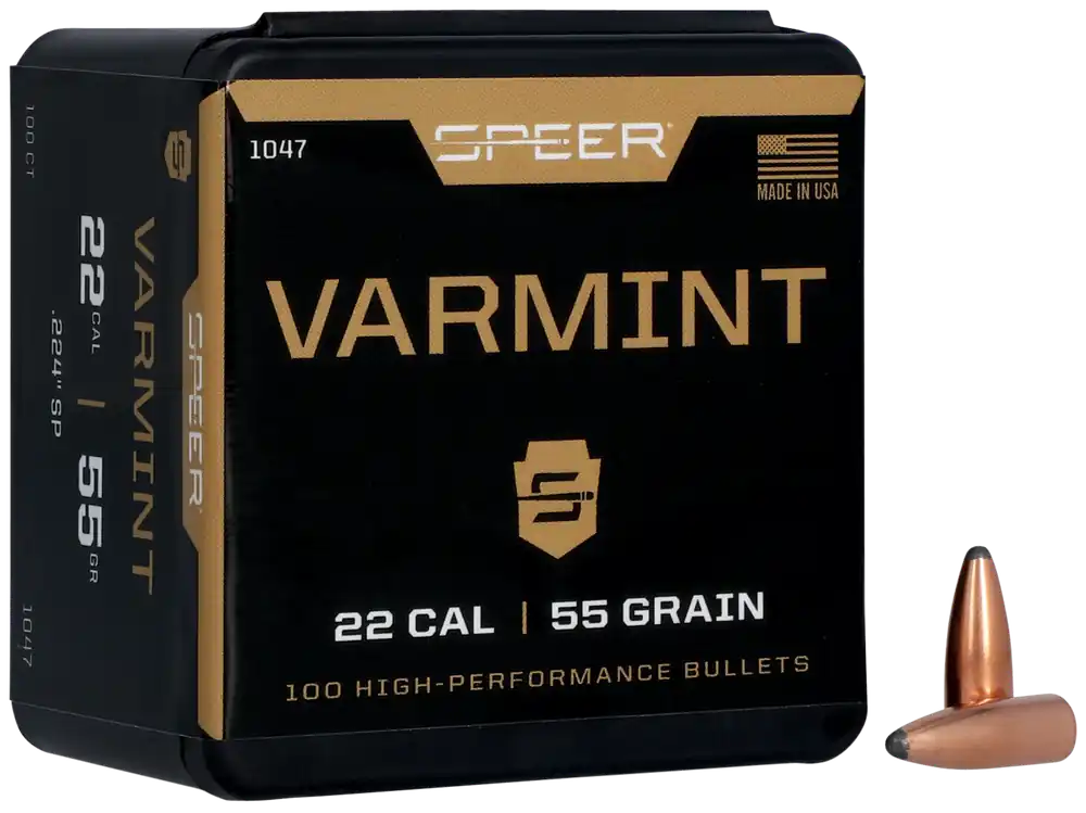 Speer 1047 Varmint .22 Cal 55gr JSP - 100/Box, 5/Case