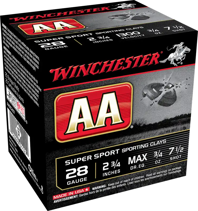 Winchester AA Sporting Clay 28 Gauge Ammo - 100 Rounds