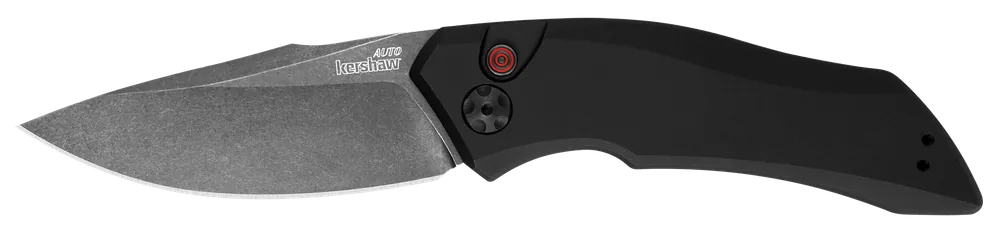 Kershaw Launch 1 Blackwash Folding Knife with Black Aluminum Handle