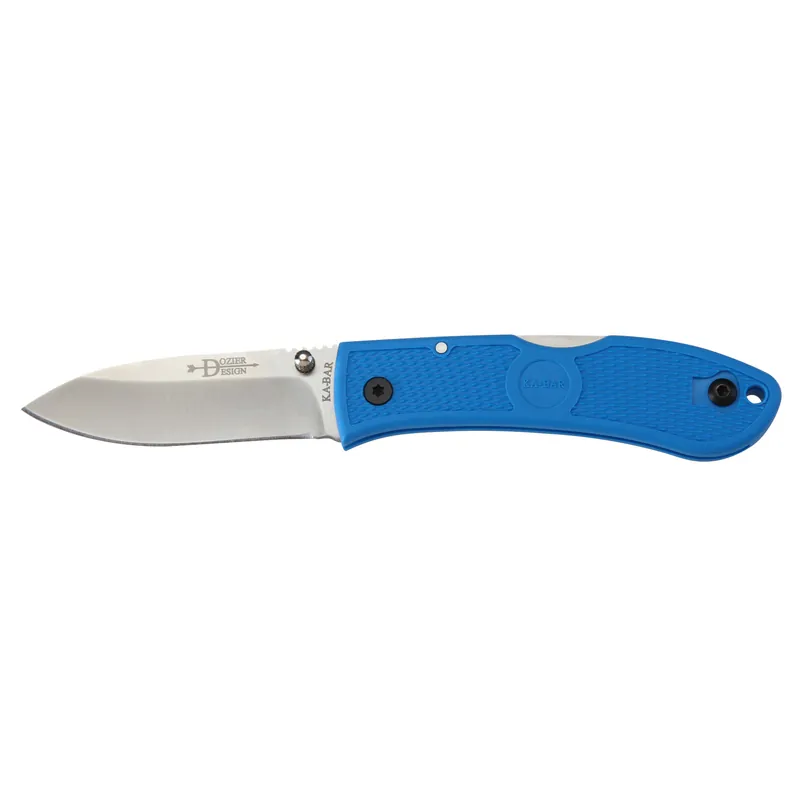 KA-BAR Dozier Folding Knife 3" Plain Blade Blue