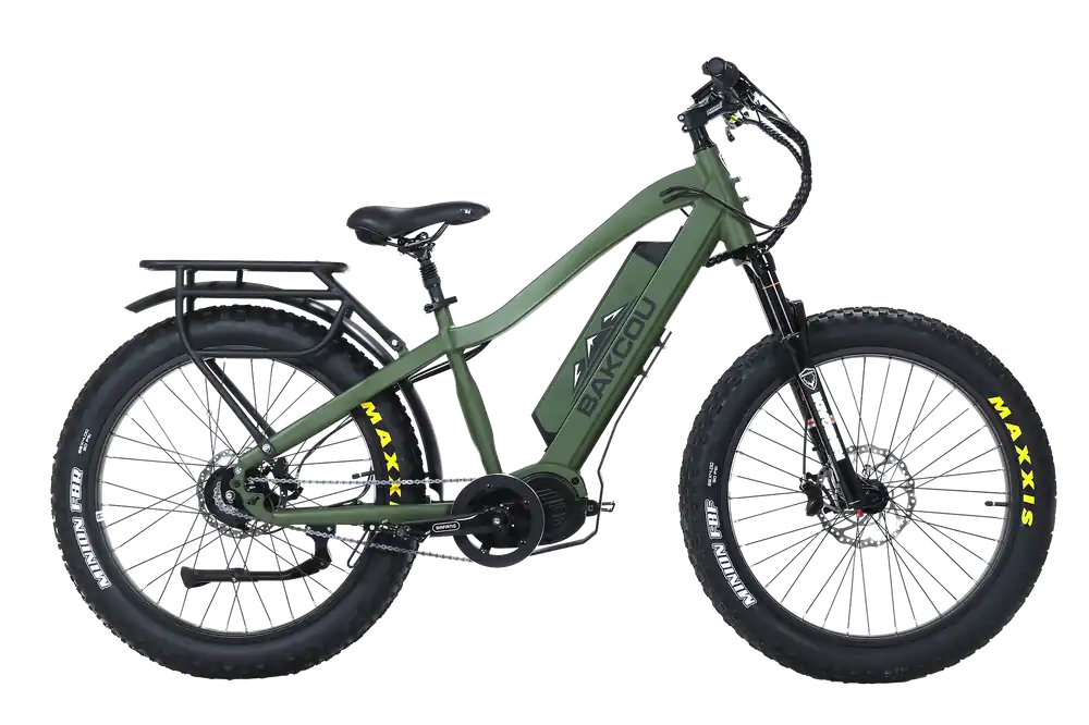Bakcou Mule Jager E-Bike: 18" Matte Army Green Frame, Rohloff E-14 Hub, Bafang M620 Motor, 35+ mph