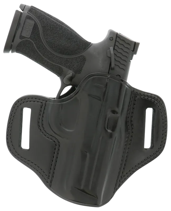 Galco CM224B Combat Master OWB Black Leather Holster for Ruger Security-9/Glock 17/22 Gen2-5, 1.75" Belt, Right Hand