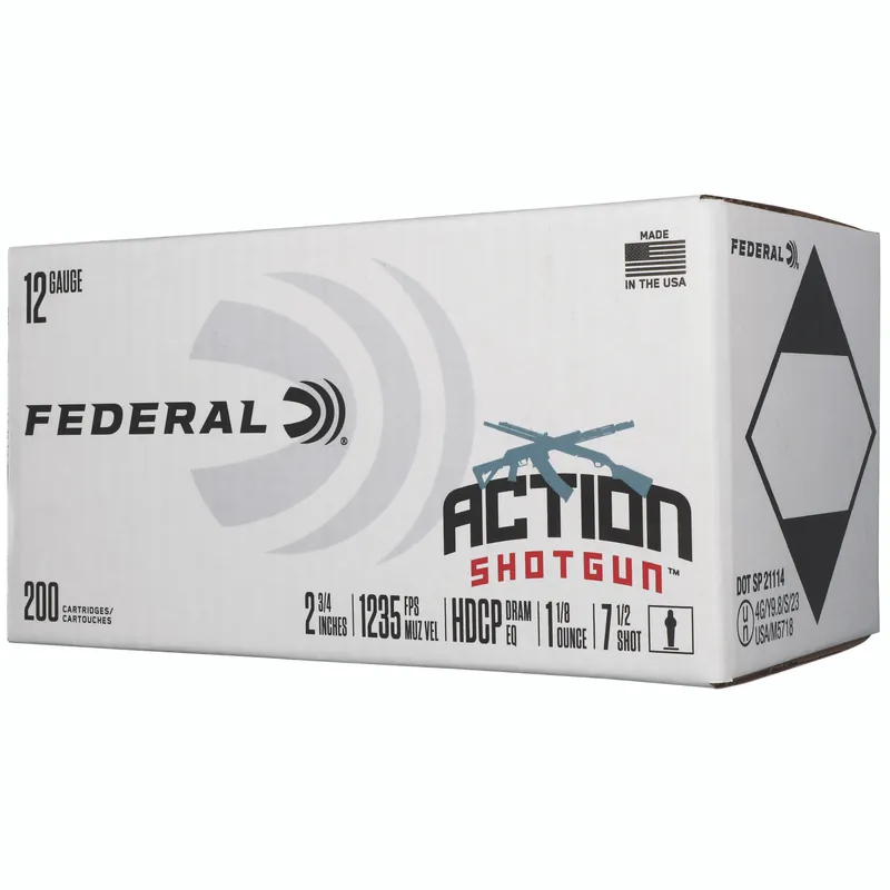 Federal Action 12 Gauge 2.75" #7.5 Shotgun Shells - 200 Rounds