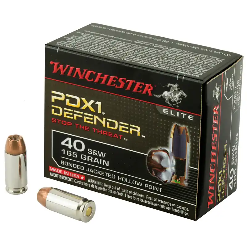 Winchester Defender .40 S&W 165 Grain JHP Ammunition - 20 Rounds