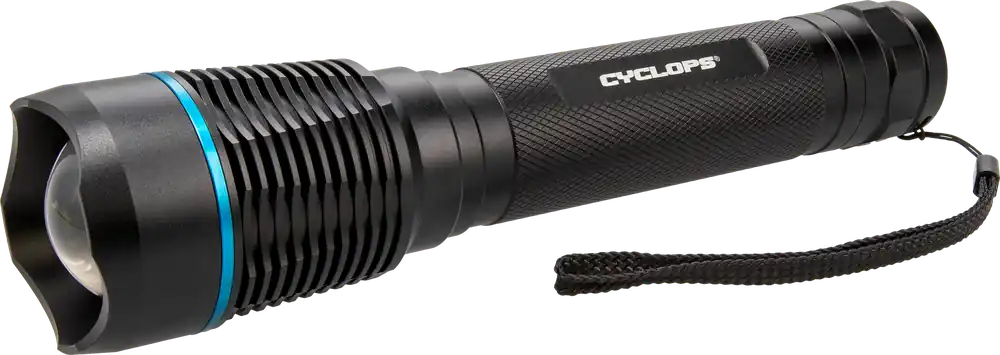 Cyclops Brontes 2K Black Anodized LED Flashlight - 2000 Lumens
