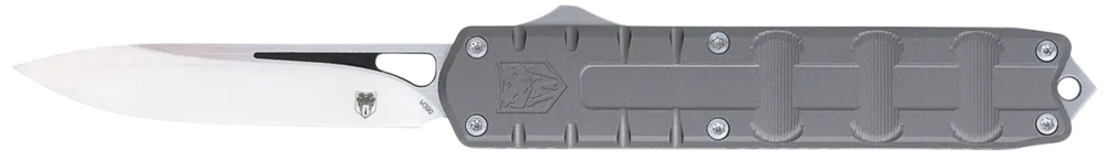 CobraTec Enforcer OTF Knife with 3.25" M390 Blade and Gray Aluminum Handle