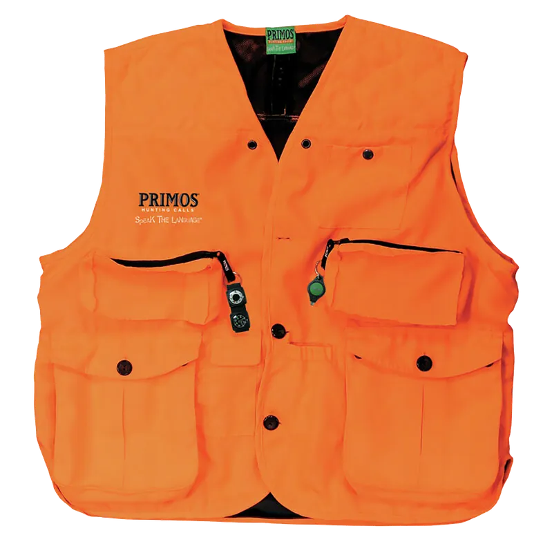 Primos 65704 Gunhunter's Blaze Orange Hunting Vest 2XL with Compass & LED Light