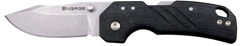 Cold Steel Engage 2.50" Folding Knife with Stonewashed Blade and Black Handle