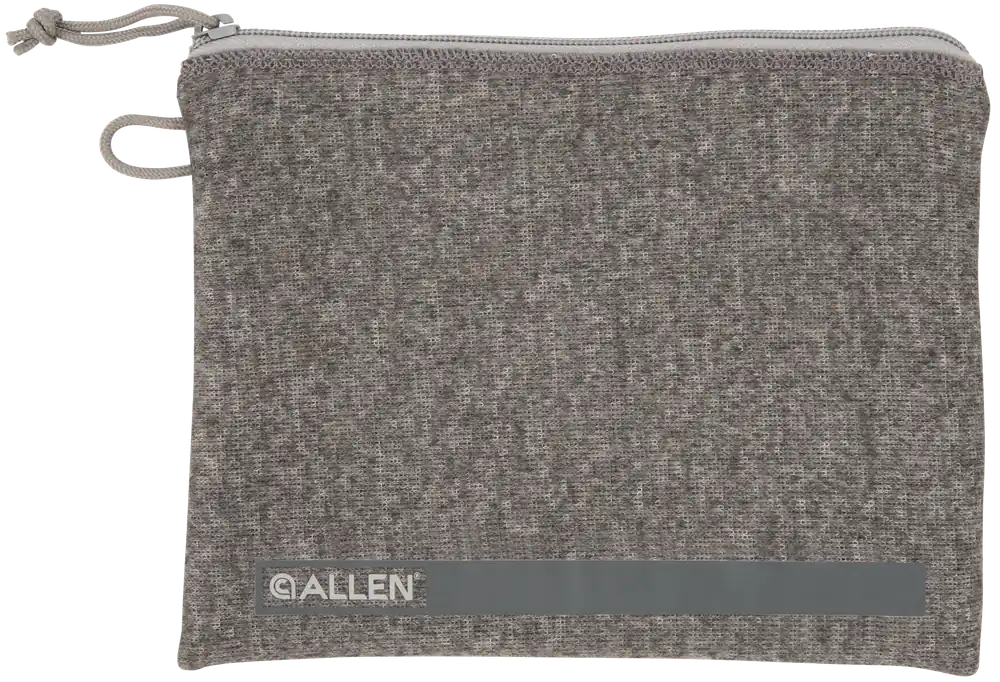 Allen 3627 Gray Pistol Pouch with Lockable Zippers and Fleece Lining for Full Size Handgun