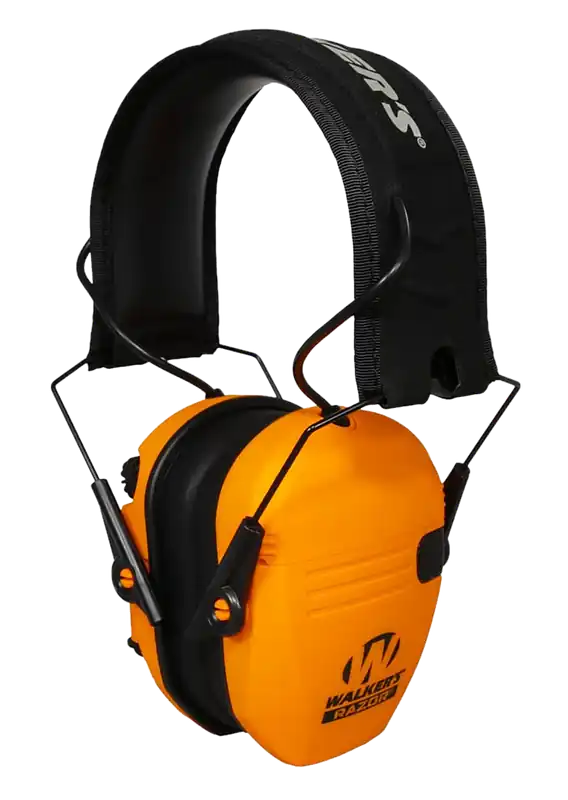 Walker's Razor Slim Electronic Ear Muffs, 23 dB, Blaze Orange/Black