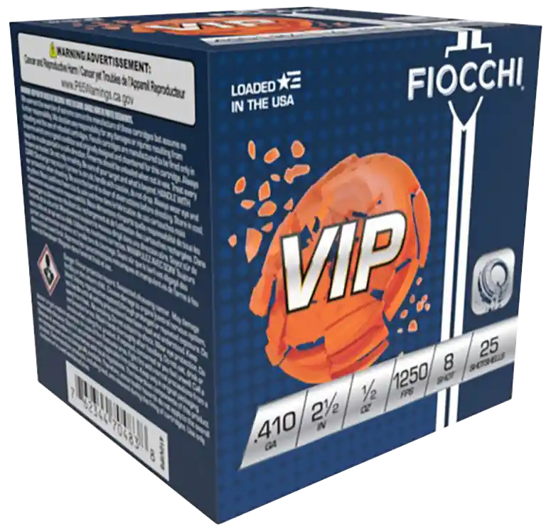 Fiocchi Exacta Target VIP 410 Gauge 2.5" 1/2oz 8 Shot - 25 Rounds per Box, 10 Boxes per Case