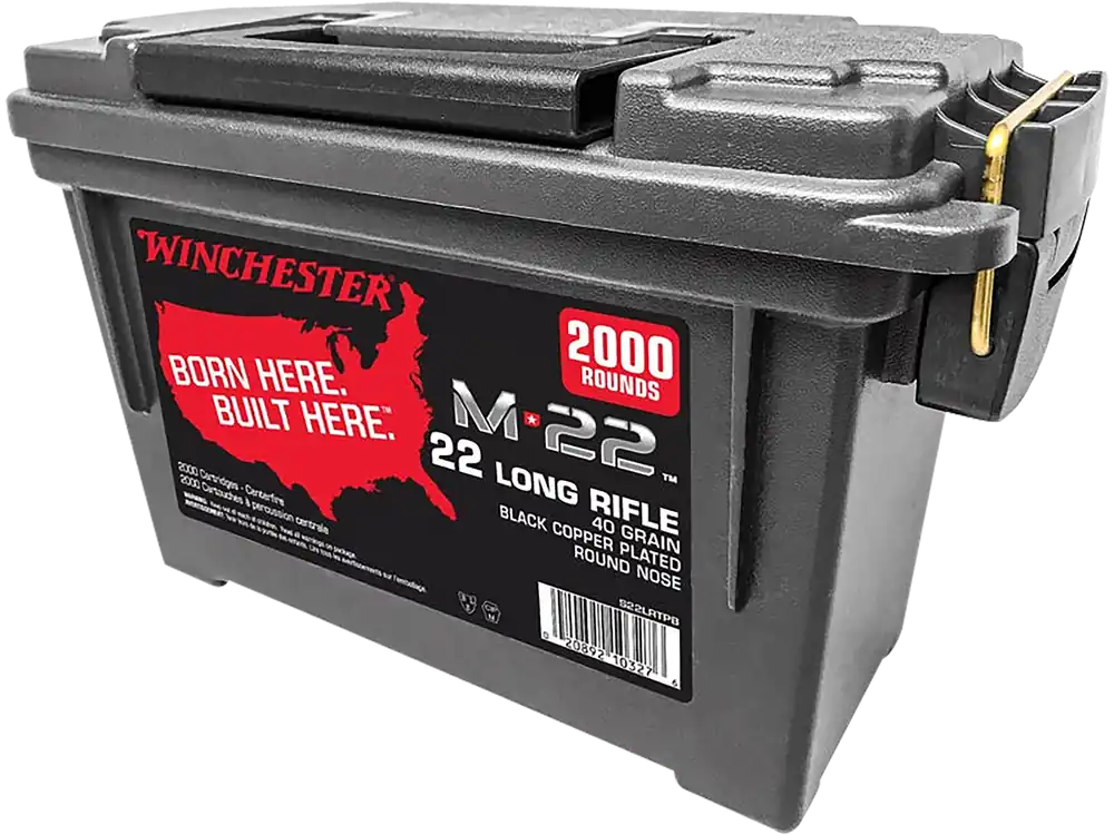 Winchester M-22 22LR 40gr Black Copper Plated RN 2000 Rounds Bulk Pack