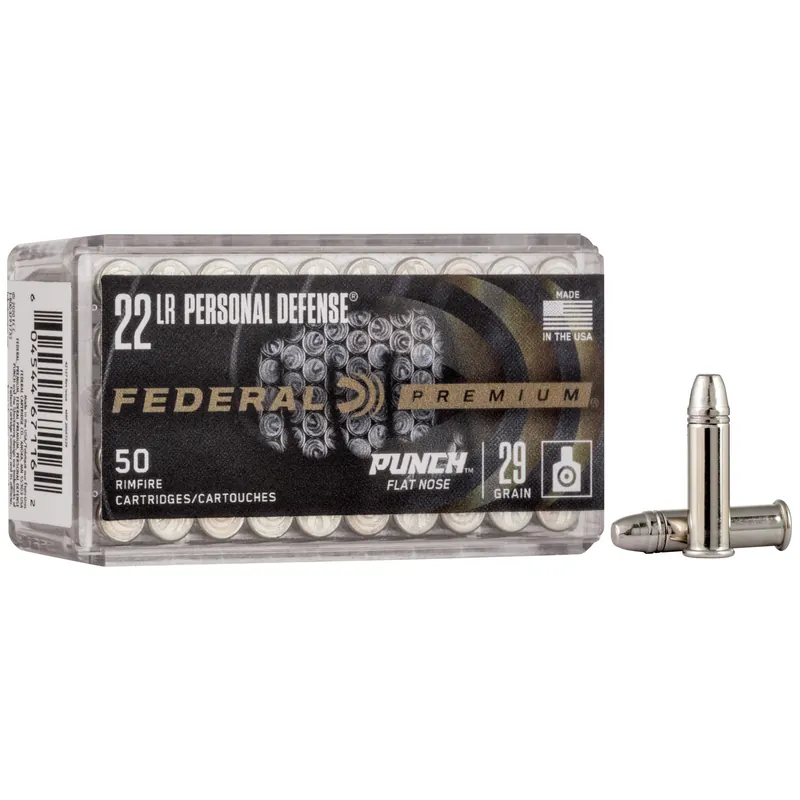 Federal Premium Punch .22LR 29 Grain FN Ammunition - 50 Rounds/5000 Rounds