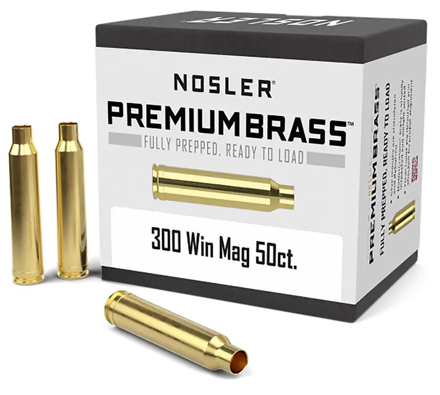 Nosler Premium 300 Win Mag Unprimed Rifle Brass - 50 Count