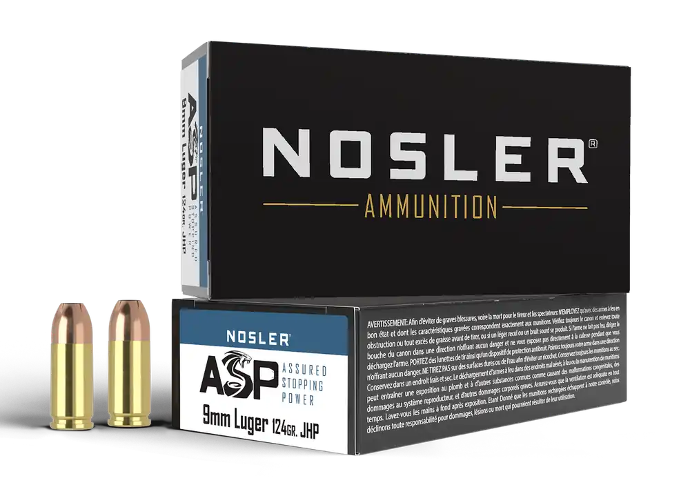 Nosler 51054 9mm Luger 124gr JHP Ammo - 50 Rounds Per Box