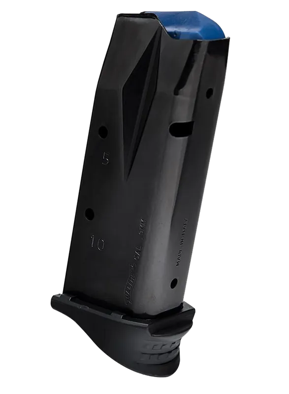 Walther Arms P99 Compact 9mm Luger 10-Round Magazine with Finger Rest - Black Steel
