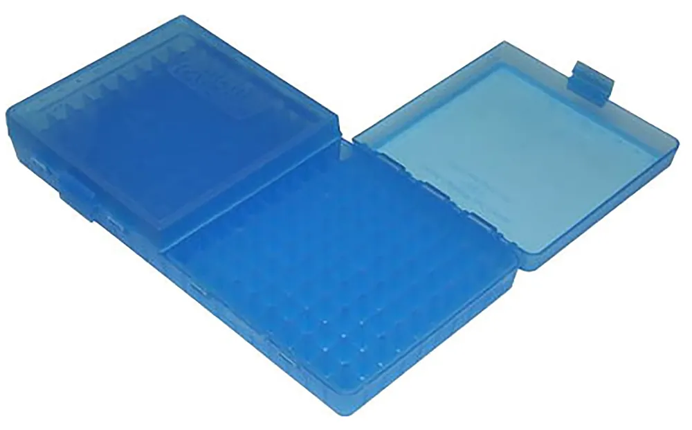 MTM Case-Gard 200 Series Multi-Caliber Handgun Ammo Case - Clear Blue, 200 Rounds