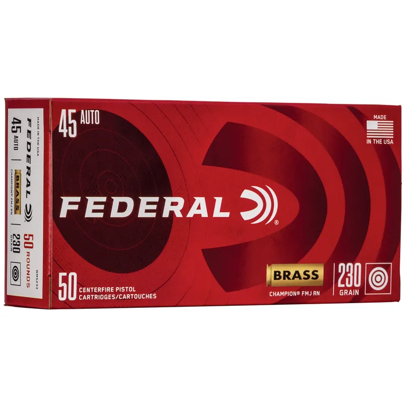 Federal Champion .45 ACP 230 Grain FMJ Brass 50 Rounds