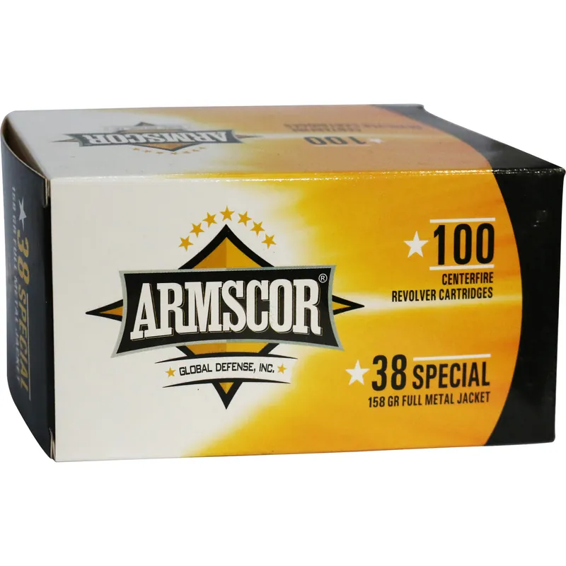 ARMSCOR .38 Special 158 Grain FMJ Ammunition - 100 Rounds