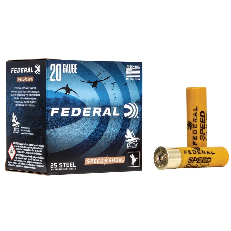 Federal Speed-Shok 20 Gauge 3" #4 Shot 25 Rounds/250 Rounds Case